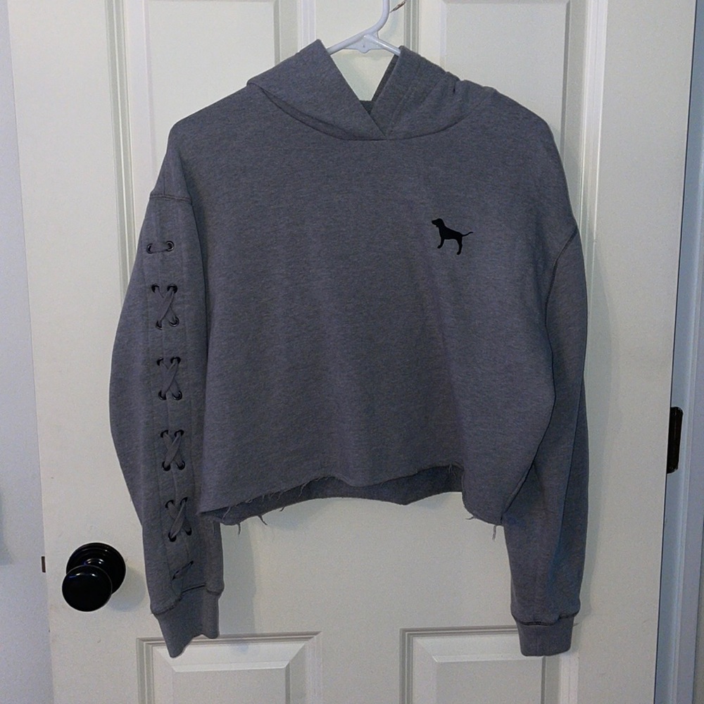 Pink VS Cropped Hoodie